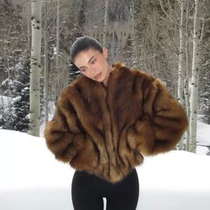 NWT KHY FAUX FUR COAT JACKET CEDAR Size XXS/XS